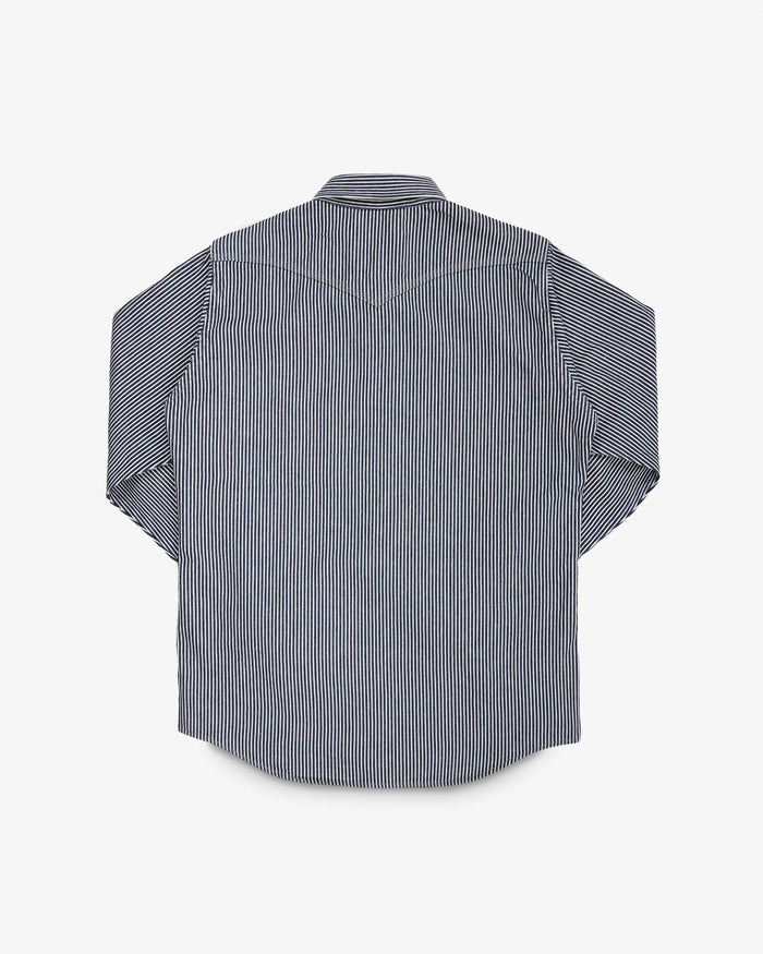 IHSH-07 12oz Hickory Stripe Western Shirt - INDIGO
