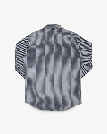 IHSH-07 12oz Hickory Stripe Western Shirt - INDIGO