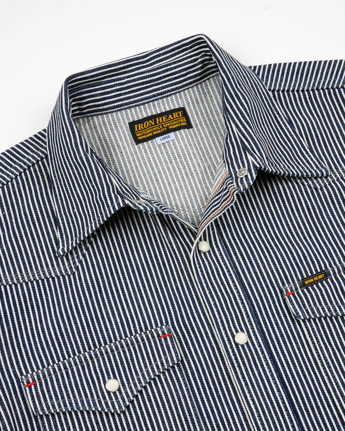 IHSH-07 12oz Hickory Stripe Western Shirt - INDIGO