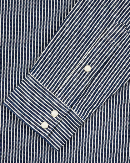 IHSH-07 12oz Hickory Stripe Western Shirt - INDIGO