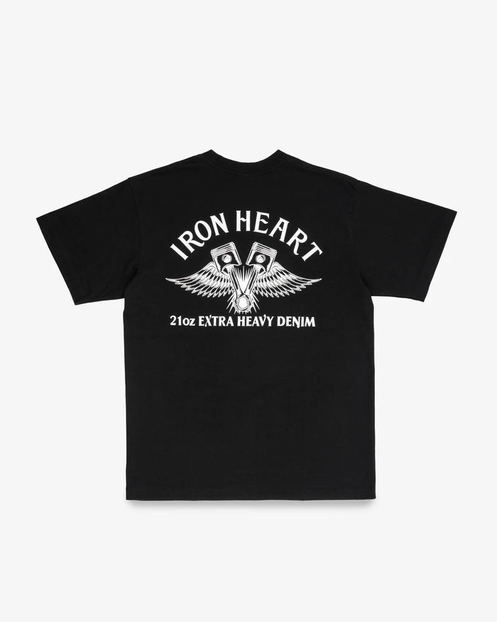 IHT-2502 7.5oz Printed Loopwheel Crew Neck T-Shirt - BLACK