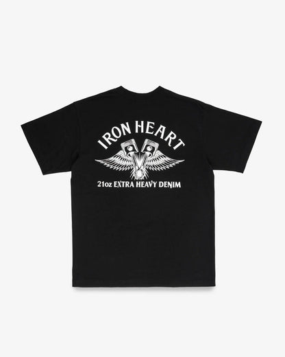 IHT-2502 7.5oz Printed Loopwheel Crew Neck T-Shirt - BLACK