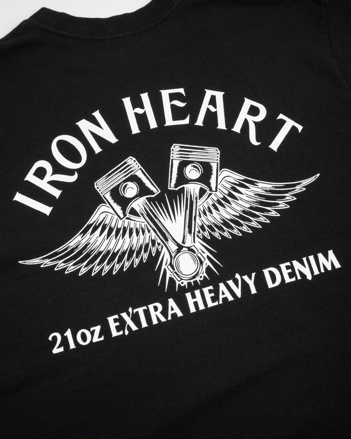 IHT-2502 7.5oz Printed Loopwheel Crew Neck T-Shirt - BLACK