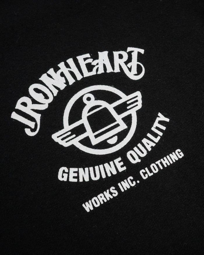 IHT-2502 7.5oz Printed Loopwheel Crew Neck T-Shirt - BLACK