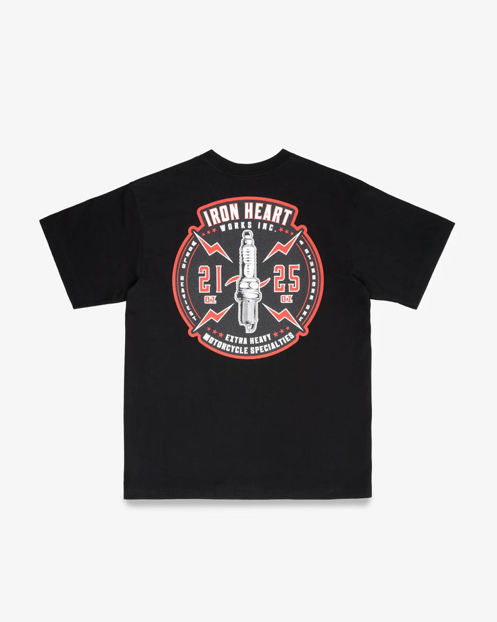 IHT-2503 7.5oz Printed Loopwheel Crew Neck T-Shirt - BLACK
