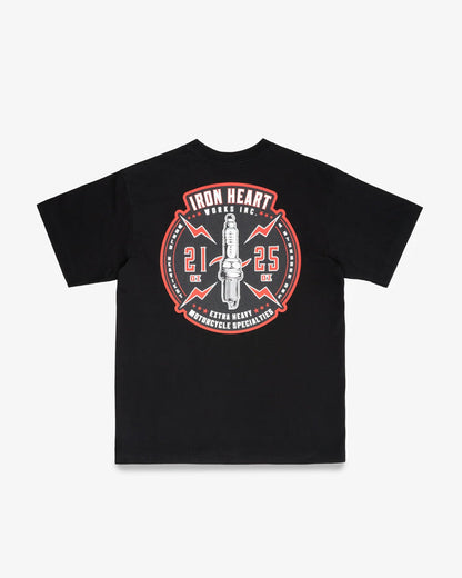 IHT-2503 7.5oz Printed Loopwheel Crew Neck T-Shirt - BLACK