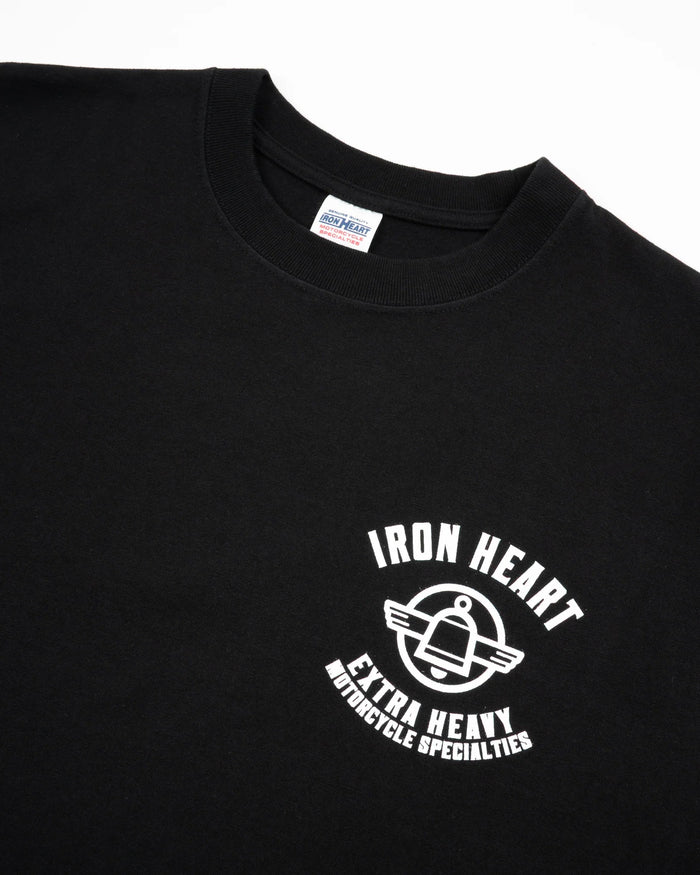 IHT-2503 7.5oz Printed Loopwheel Crew Neck T-Shirt - BLACK