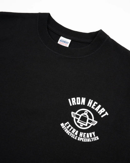 IHT-2503 7.5oz Printed Loopwheel Crew Neck T-Shirt - BLACK