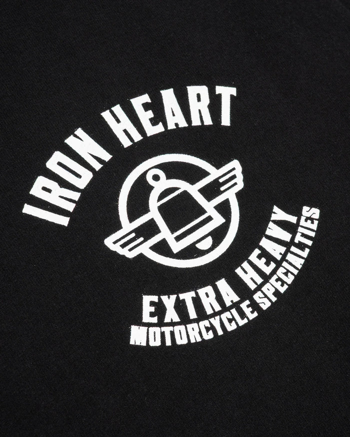 IHT-2503 7.5oz Printed Loopwheel Crew Neck T-Shirt - BLACK