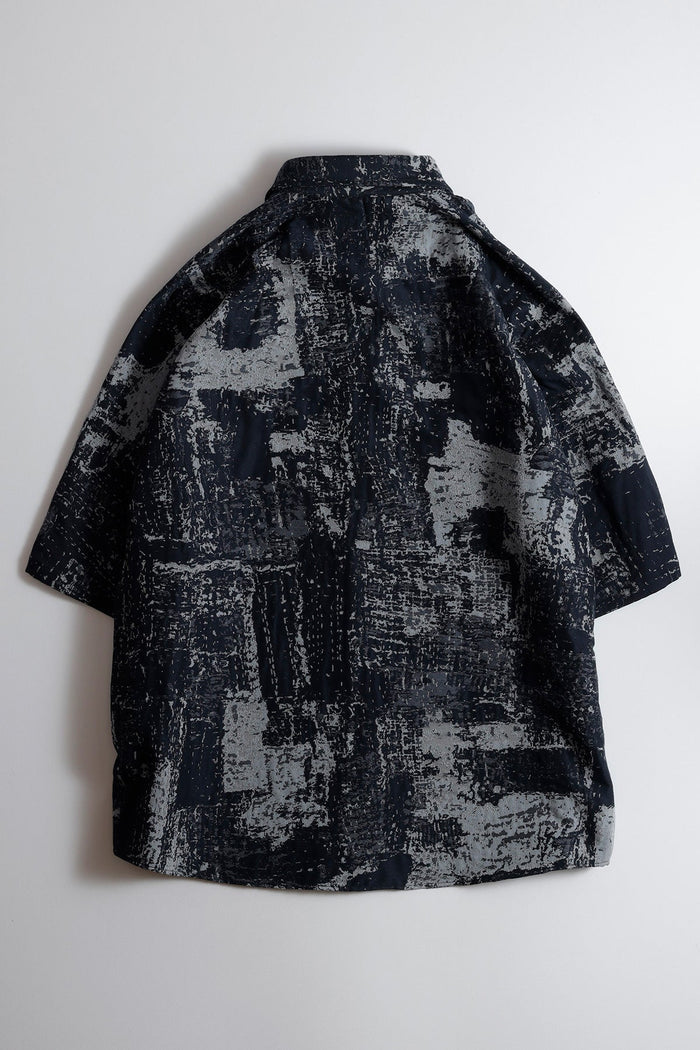 JACQUARD BORO S/S SHIRT (FA25) - BLUE GRAY
