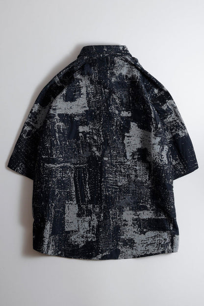 JACQUARD BORO S/S SHIRT (FA25) - BLUE GRAY