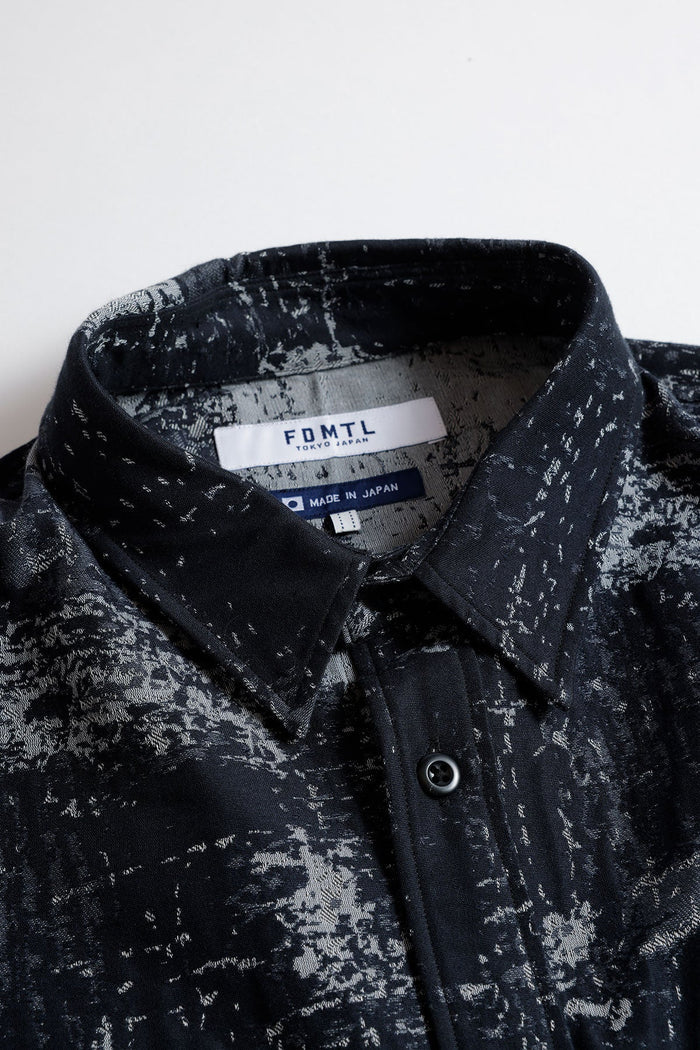 JACQUARD BORO S/S SHIRT (FA25) - BLUE GRAY