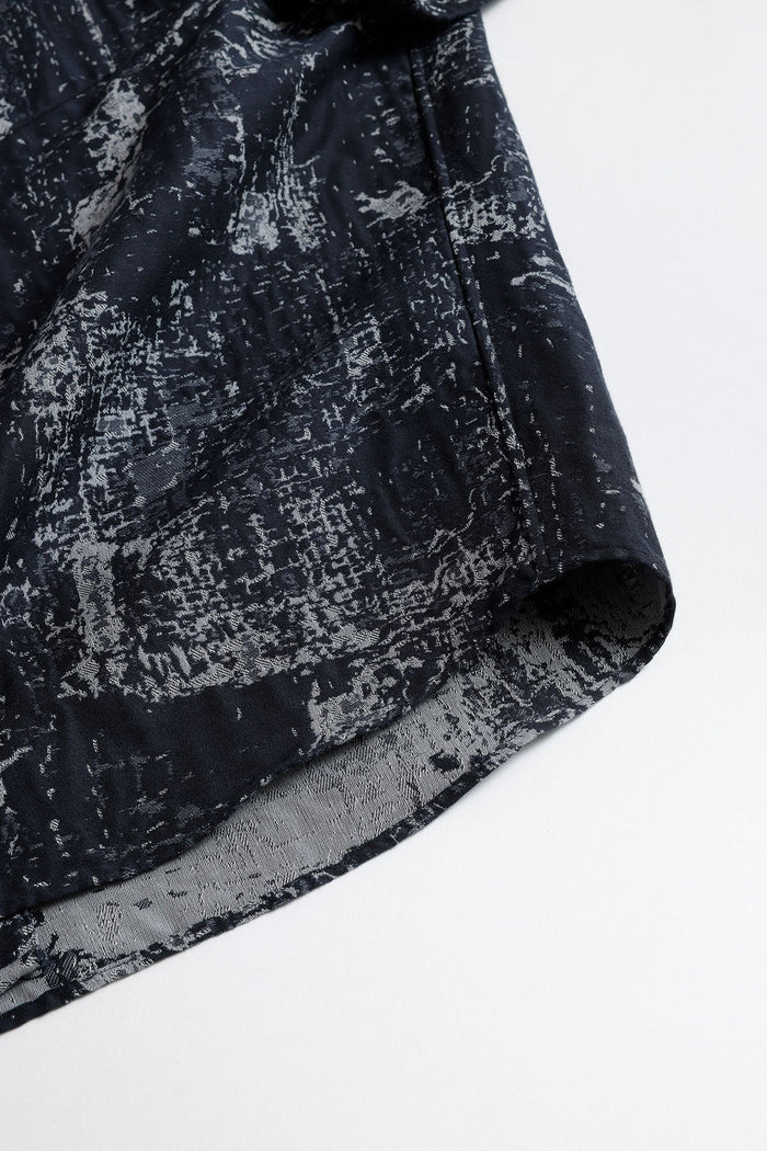 JACQUARD BORO S/S SHIRT (FA25) - BLUE GRAY