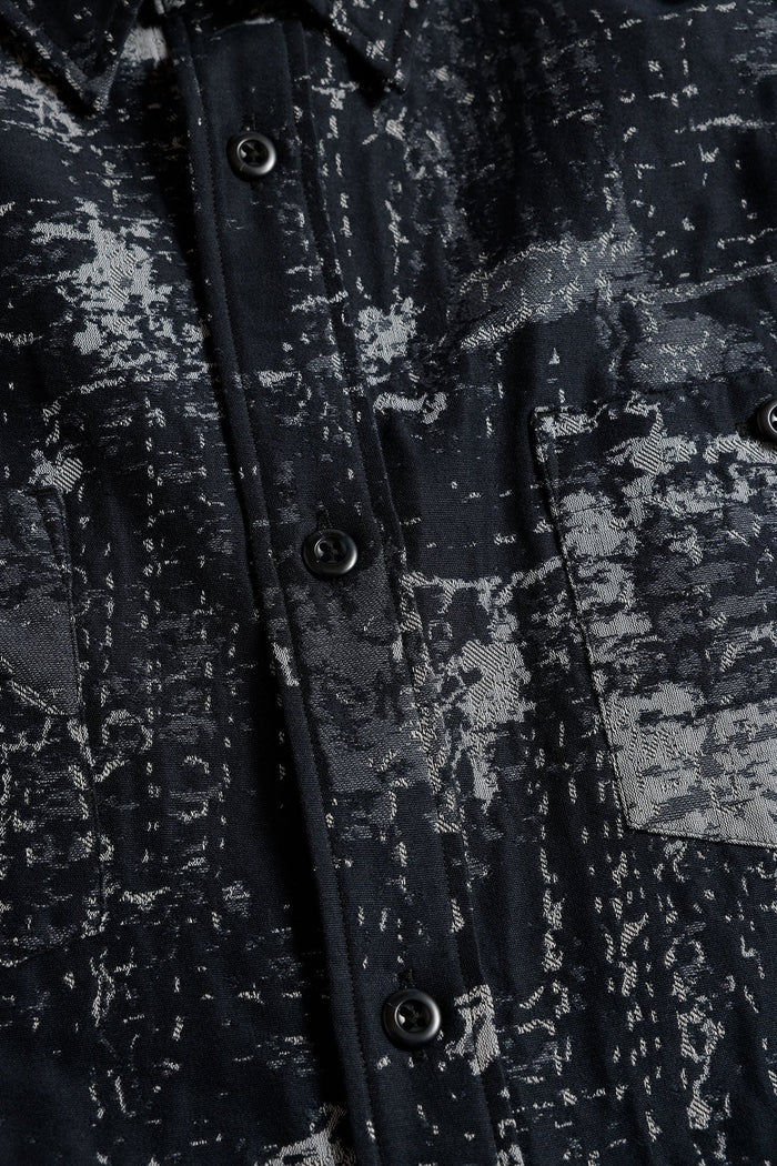 JACQUARD BORO S/S SHIRT (FA25) - BLUE GRAY