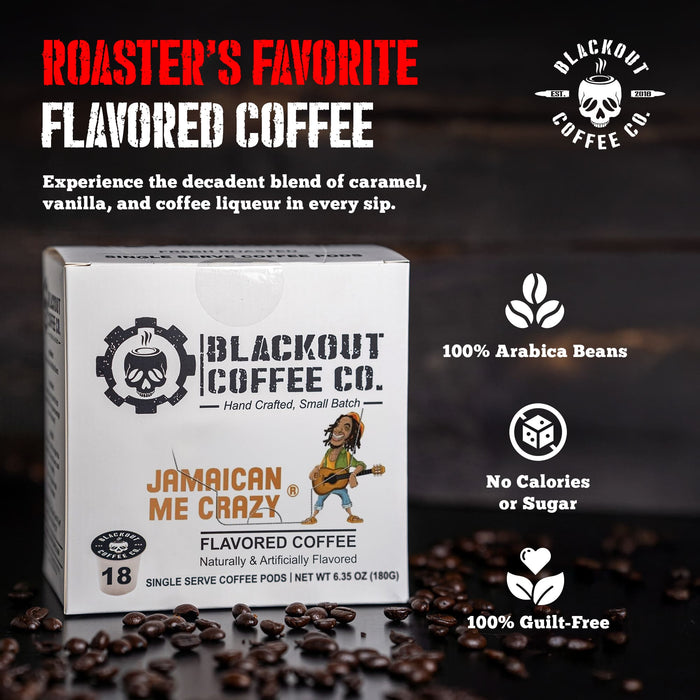 JAMAICAN ME CRAZY® FLAVORED COFFEE PODS 18CT 100% Arabica