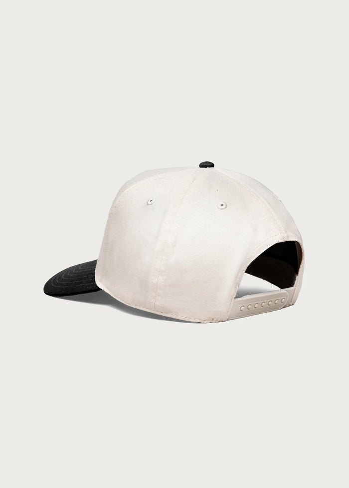 JUST FOR A MOMENT 5 PANEL HAT - BLACK/NATURAL