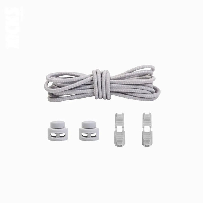 Kicks Speed Laces light grey elastic no-tie shoelaces for training and everyday wear by Kicks Shoelaces