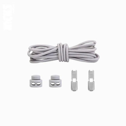 Kicks Speed Laces light grey elastic no-tie shoelaces for training and everyday wear by Kicks Shoelaces
