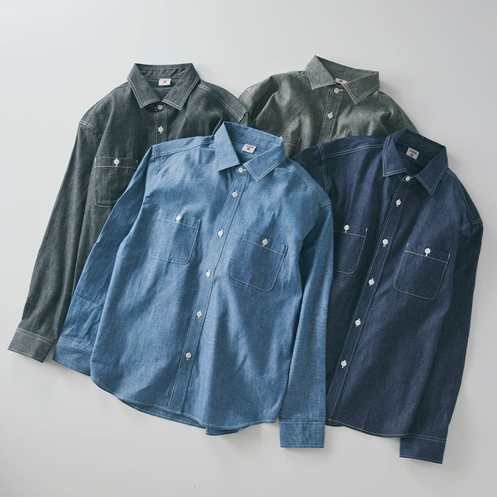 KST063-100 WORK SHIRTS L/S - OW CHAMBRAY