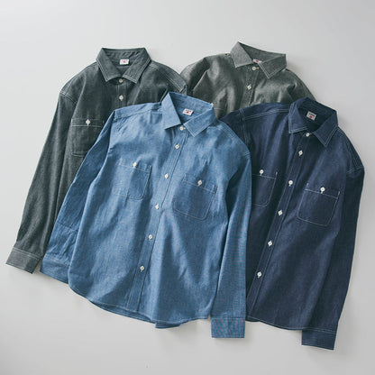 KST063-100 WORK SHIRTS L/S - OW CHAMBRAY