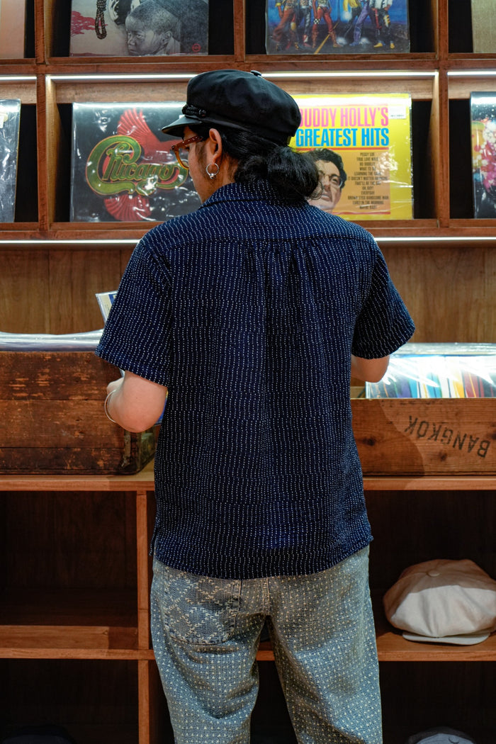 LIGHTWEIGHT SASHIKO CASUAL SHIRT - INDIGO