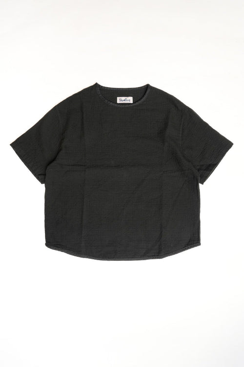 LIGHTWEIGHT SASHIKO T-SHIRT  - BLACK
