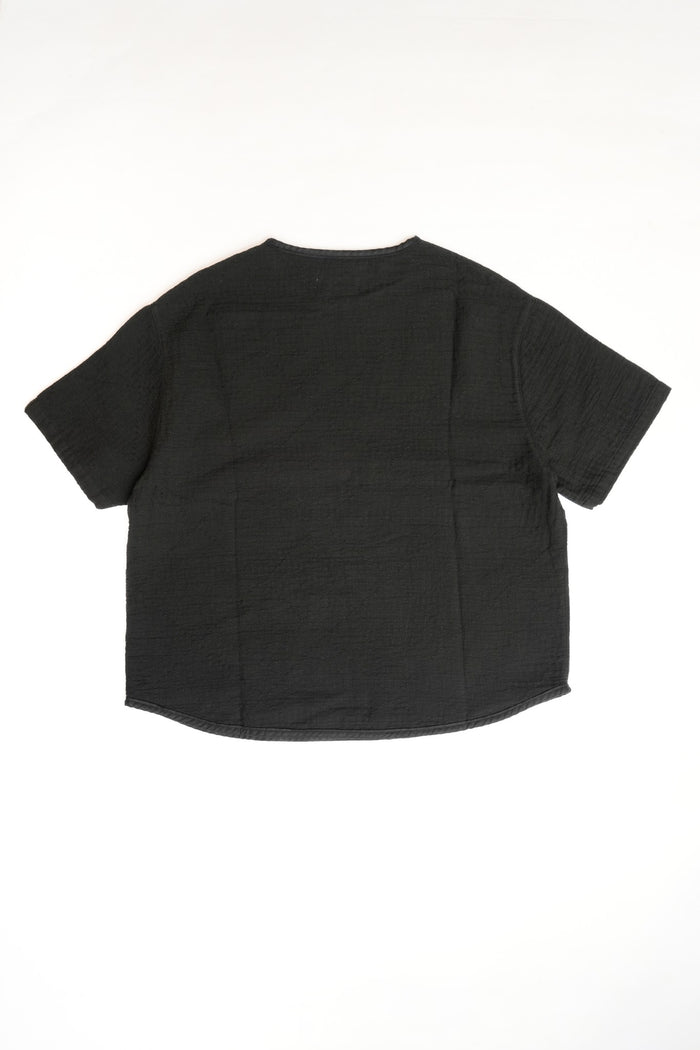 LIGHTWEIGHT SASHIKO T-SHIRT  - BLACK