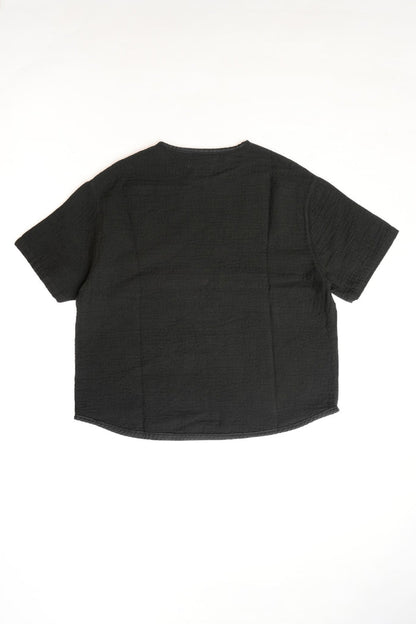 LIGHTWEIGHT SASHIKO T-SHIRT  - BLACK