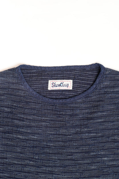 LIGHTWEIGHT SASHIKO T-SHIRT  - INDIGO(KASURI)