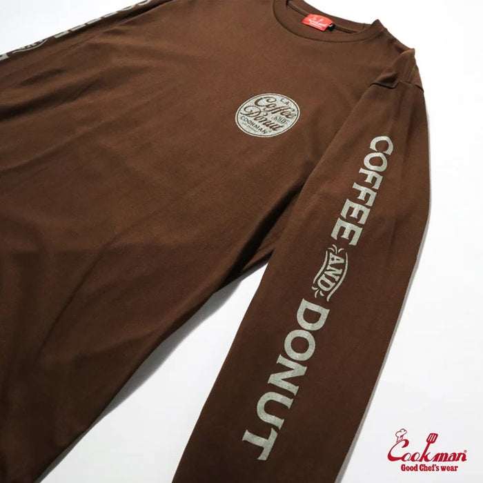 LONG SLEEVE TEES COFFEE & DONUT - DARK BROWN