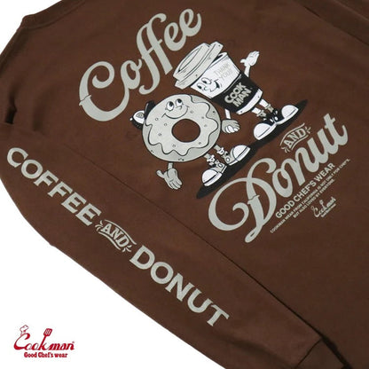 LONG SLEEVE TEES COFFEE & DONUT - DARK BROWN