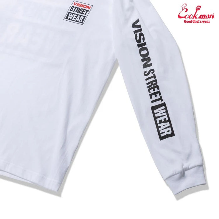LONG SLEEVE TEES VISION LOGO - WHITE