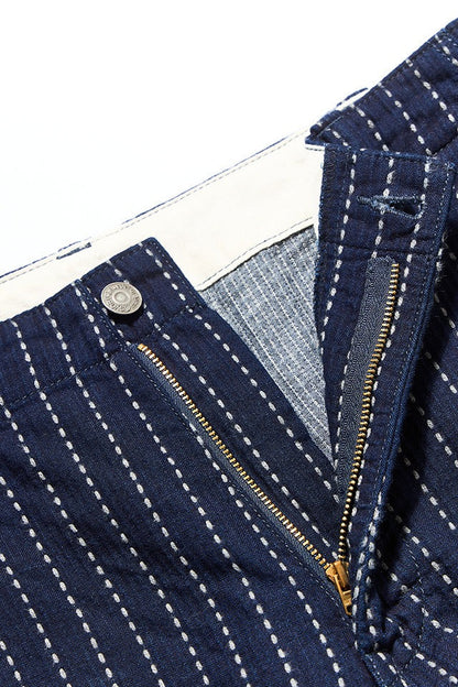 LP-1180-1 Stitch Stripe Comfortable Trousers - INDIGO X THICK STRIPE