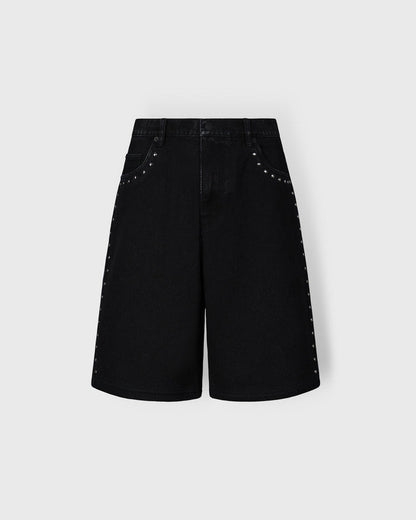 LUCKY STUDDED JORTS - BLACK