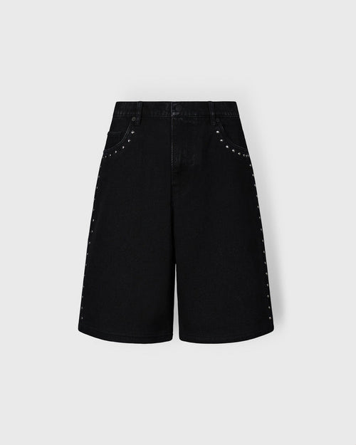 LUCKY STUDDED JORTS - BLACK