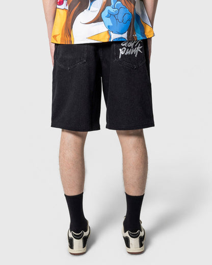 LUCKY STUDDED JORTS - BLACK