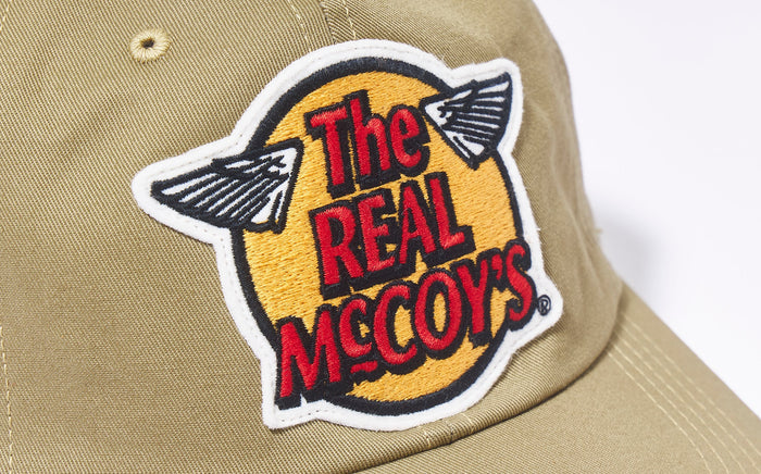 MA23001 THE REAL McCOY'S LOGO BASEBALL CAP - KHAKI