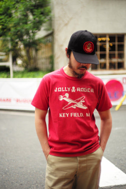 MC25003 MILITARY TEE / JOLLY ROGER KEY FIELD - CHERRY