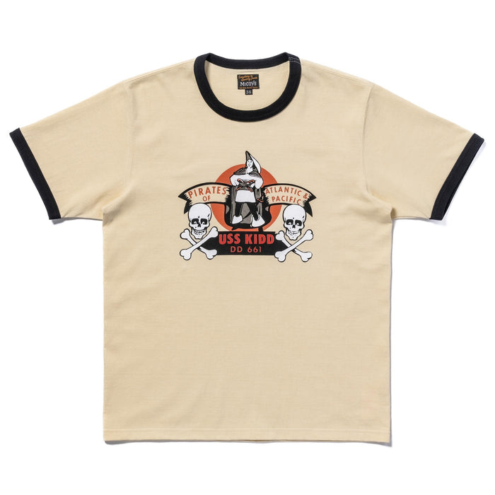 MC25005 MILITARY TEE / USS KIDD - ECRU/BLACK