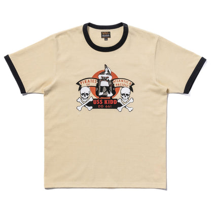 MC25005 MILITARY TEE / USS KIDD - ECRU/BLACK