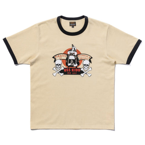 MC25005 MILITARY TEE / USS KIDD - ECRU/BLACK