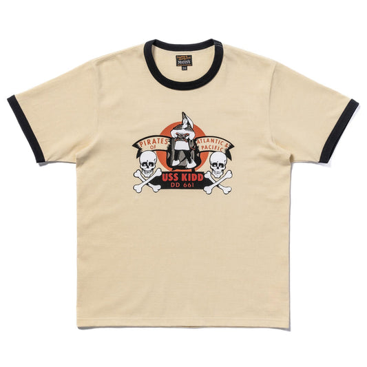 MC25005 MILITARY TEE / USS KIDD - ECRU/BLACK