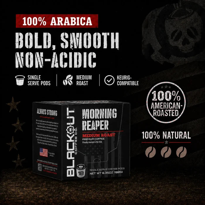 MORNING REAPER MEDIUM ROAST COFFEE PODS 18CT