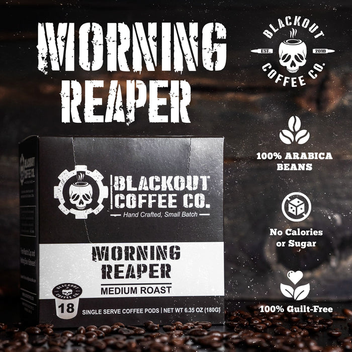 MORNING REAPER MEDIUM ROAST COFFEE PODS 18CT 100% arabica