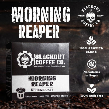 MORNING REAPER MEDIUM ROAST COFFEE PODS 18CT 100% arabica