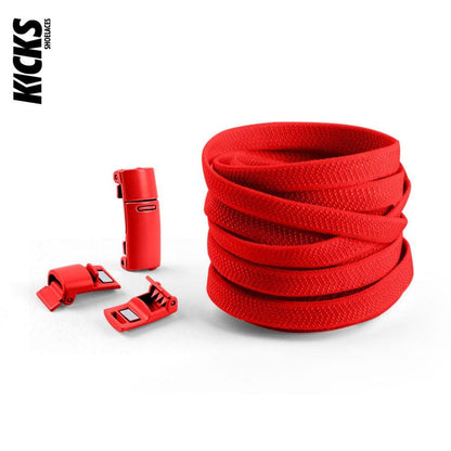 Red / One Size Fits All / No Tie Shoe Laces | 8mm Wide