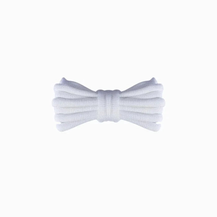 White Nike Metcon replacement laces, oval laces by Kicks Shoelaces.