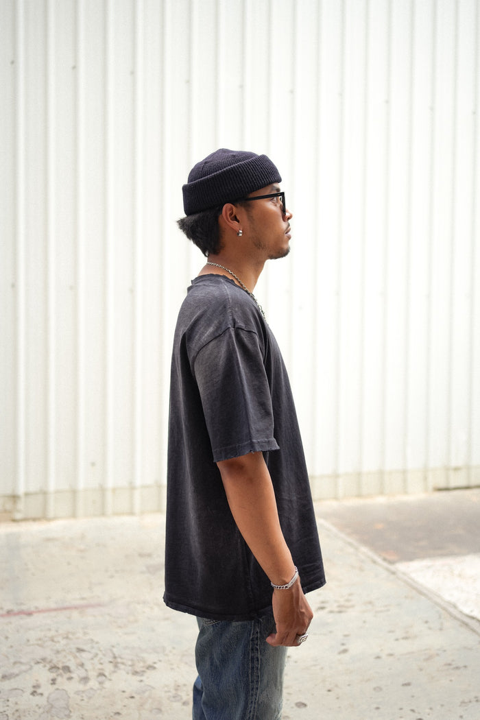 OVERSIZE CROP TEE S/S - AGED BLACK