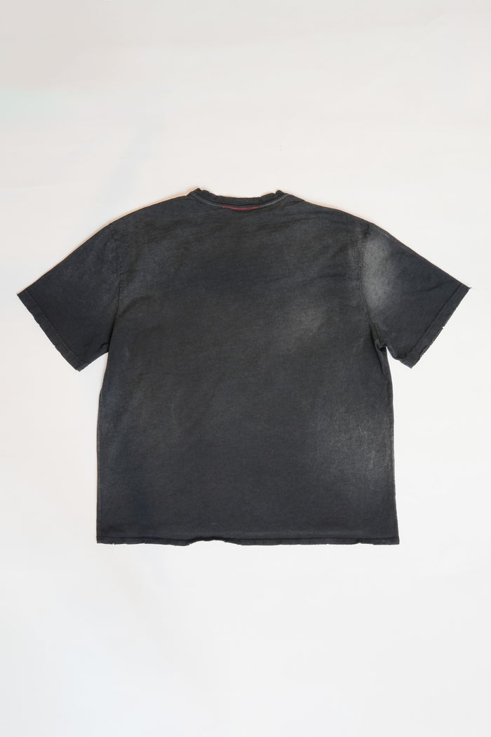 OVERSIZE CROP TEE S/S - AGED BLACK