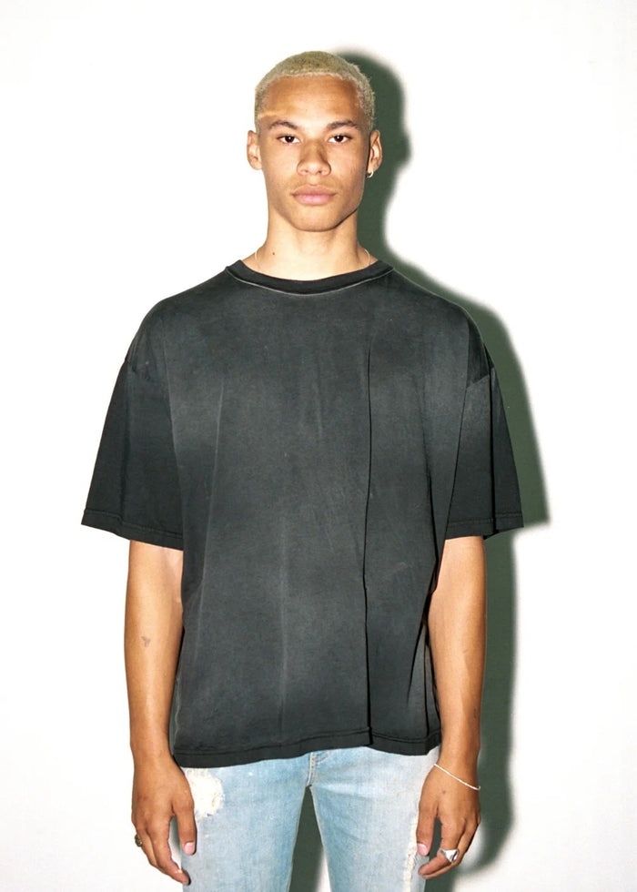 OVERSIZE CROP TEE S/S - SUN FADE BLACK